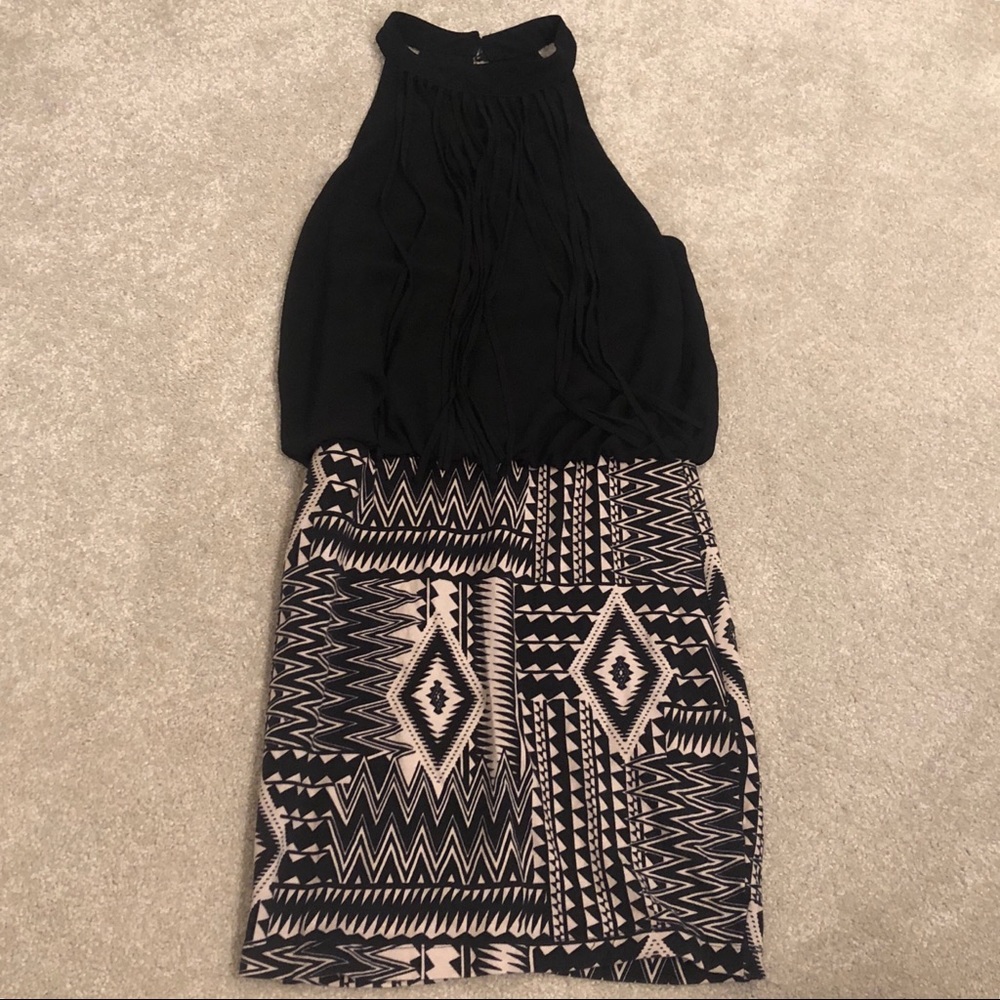 Black and cream dress